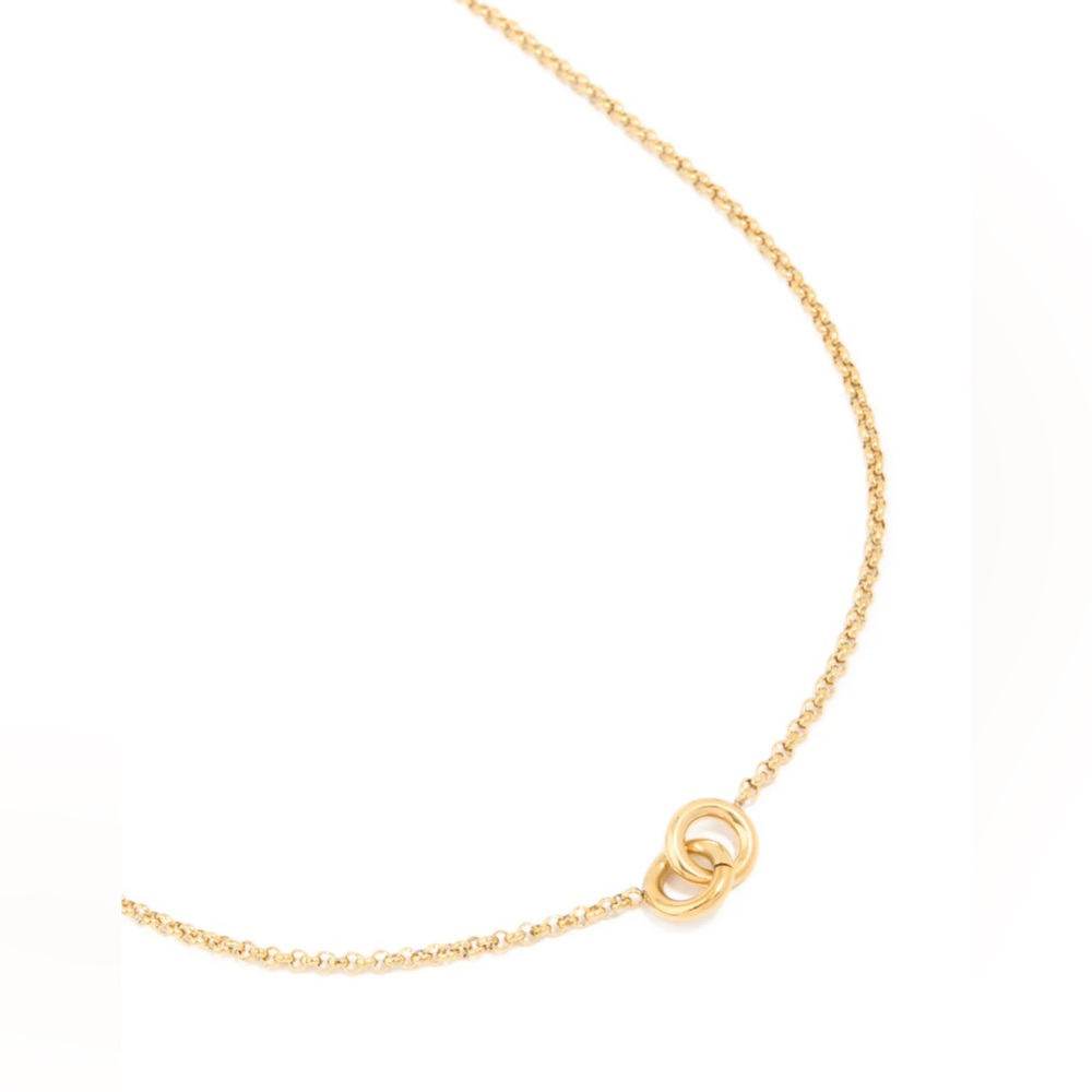 WATERPROOF Gold Plated Stainless Steel Interlock Loops Pendant Necklace